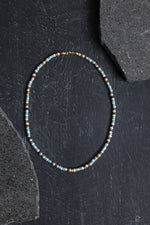 Sertifikalı İnci Kaplan Gözü Turkuaz Gümüş Kapama Doğal Taş Kolye