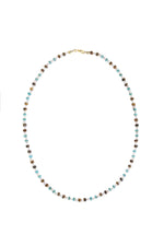 Sertifikalı İnci Kaplan Gözü Turkuaz Gümüş Kapama Doğal Taş Kolye