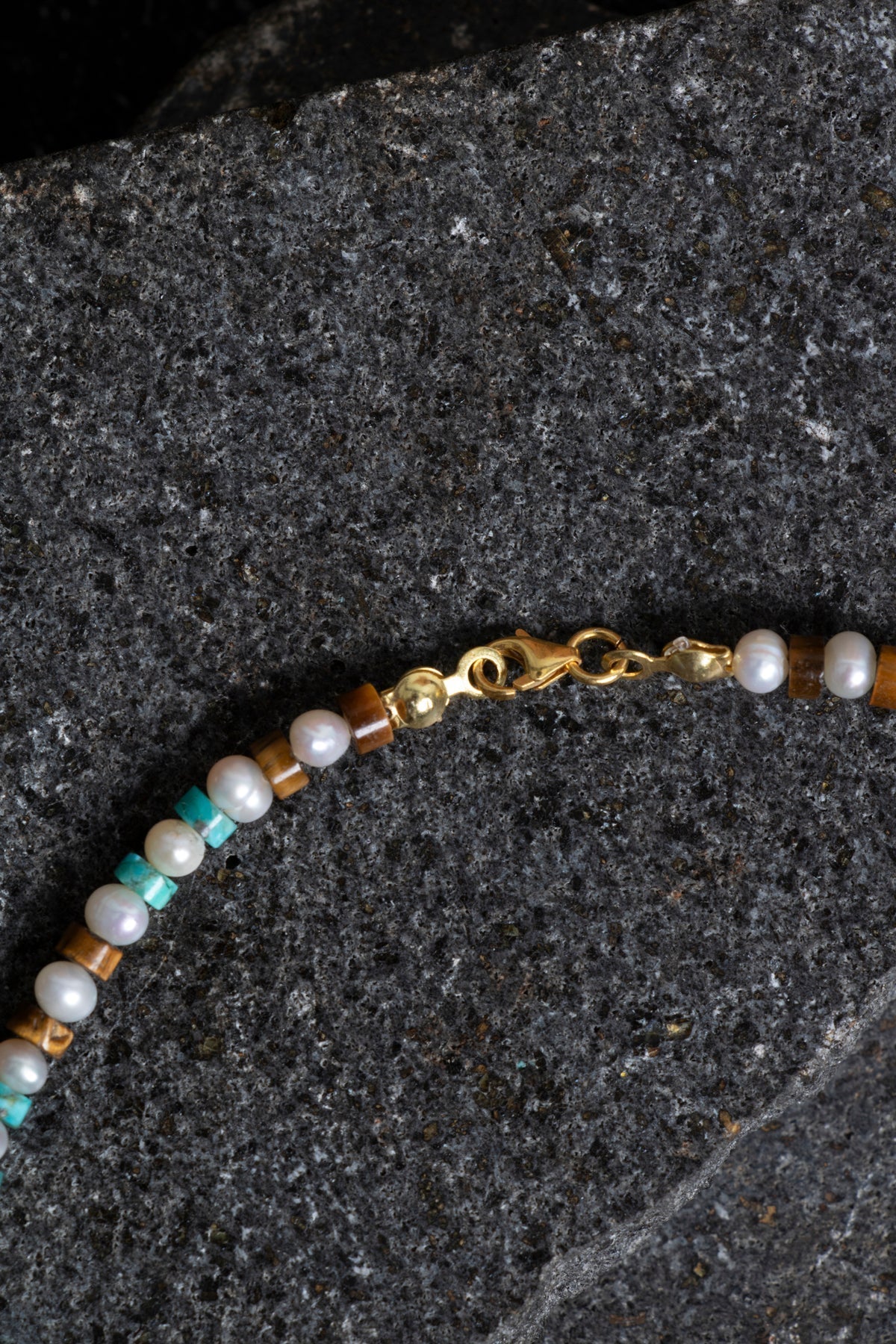 Sertifikalı İnci Kaplan Gözü Turkuaz Gümüş Kapama Doğal Taş Seti