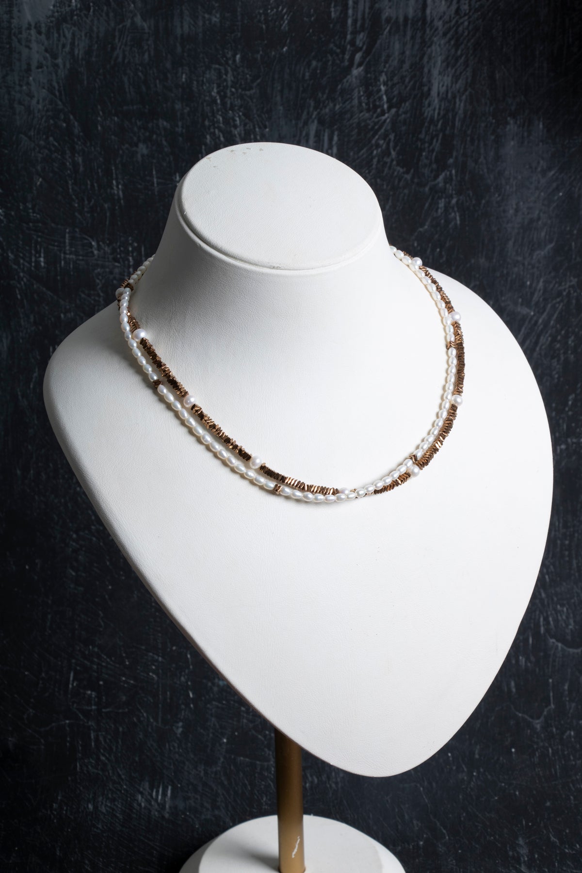 Sertifikalı İnci ve Hematit Doğaltaş Kolye