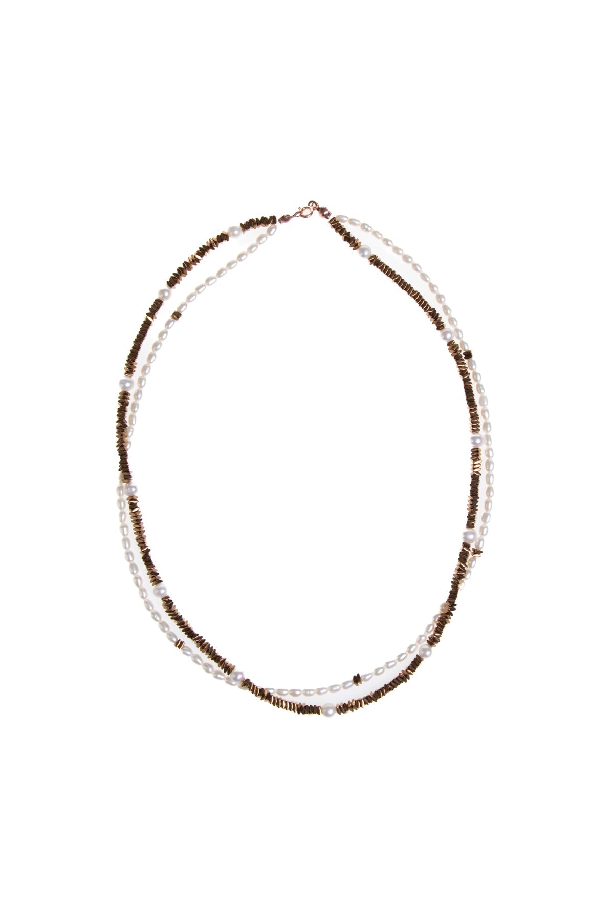 Sertifikalı İnci ve Hematit Doğaltaş Kolye