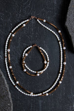 Sertifikalı İnci ve Hematit Doğaltaş Takım