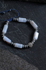 Sertifikalı Kalsedon ve Hematit Doğal Taş Bileklik