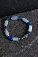Sertifikalı Kalsedon ve Lapis Lazuli Doğal Taş Bileklik