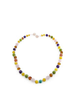 Sertifikalı Kehribar-yeşim-ametist-hakiki Yemen Akik-hakiki Turkuaz-bebek Kolyesi M204