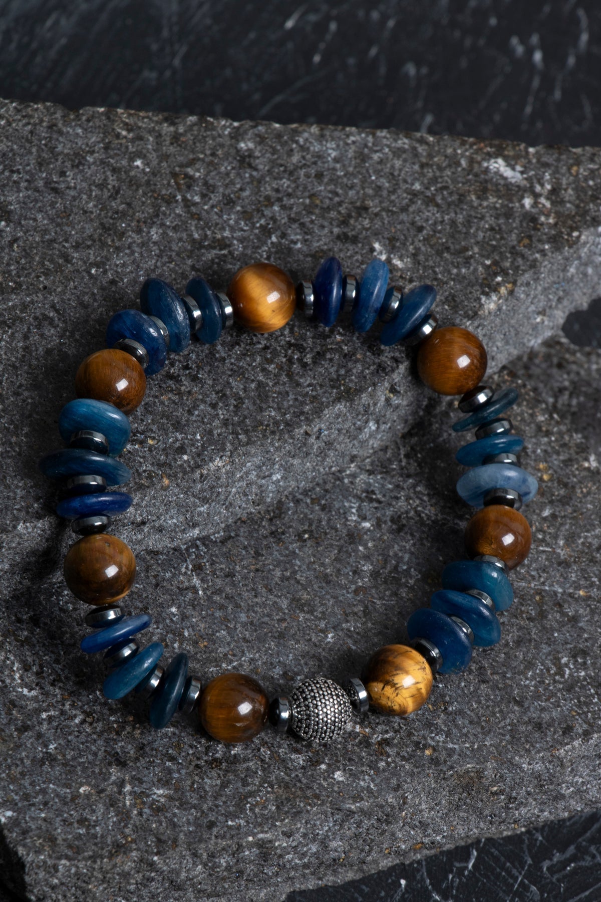 Sertifikalı Kiyanit, Kaplan Gözü Gümüş Aparat Doğal Taş Bileklik