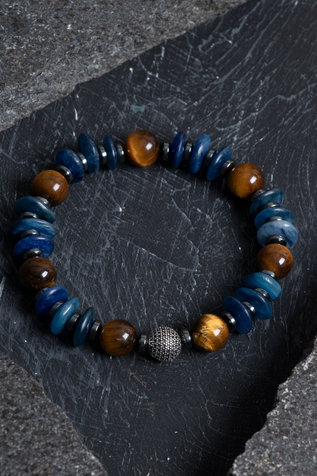 Sertifikalı Kiyanit, Kaplan Gözü Gümüş Aparat Doğal Taş Bileklik