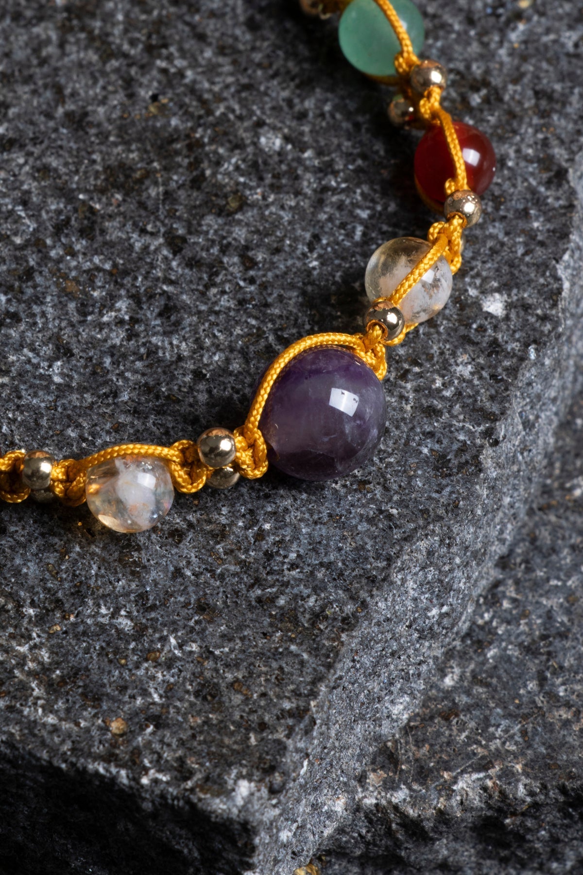 Sertifikalı  Doğal Taş Makrome Bileklik-Koç Burcu