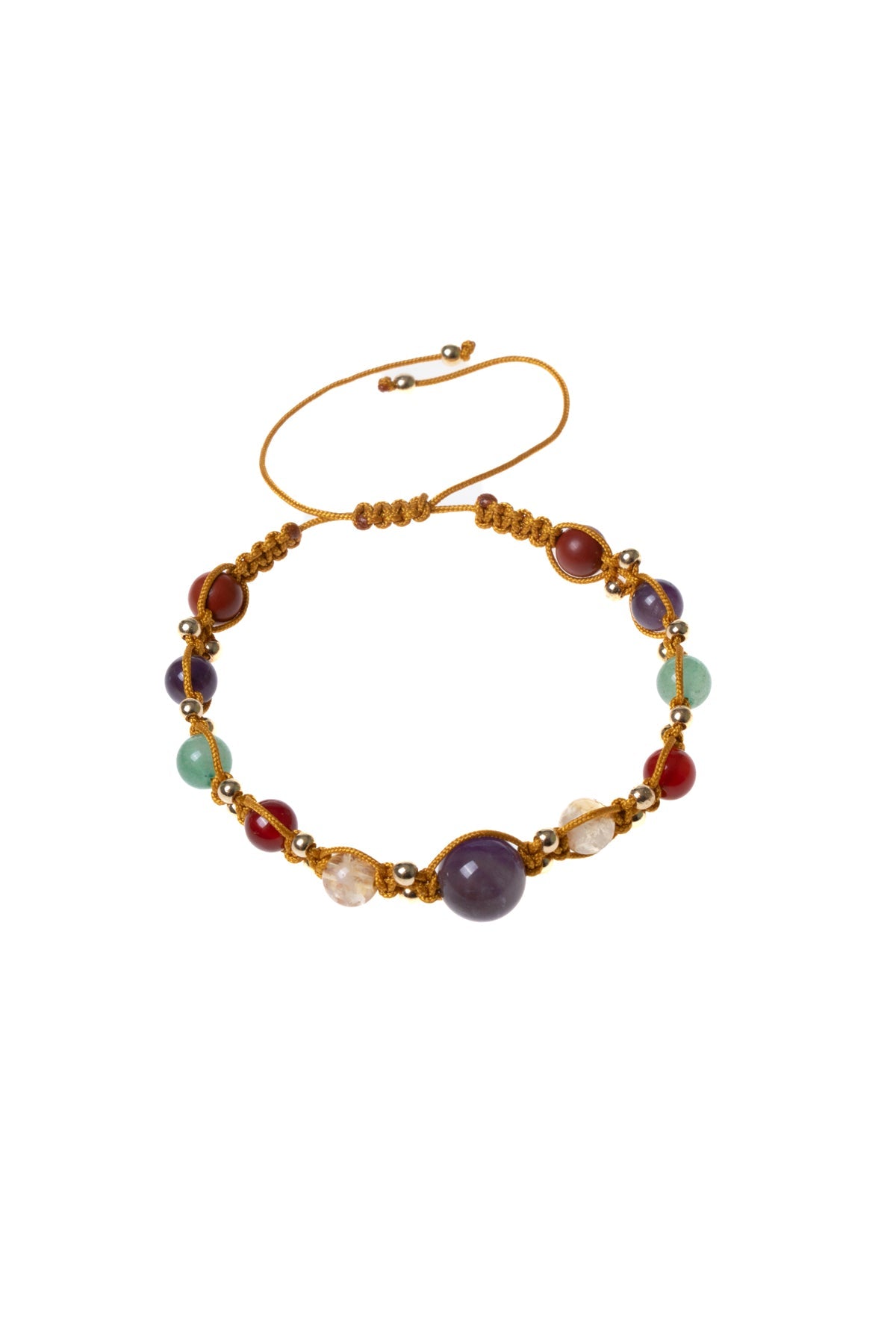 Sertifikalı  Doğal Taş Makrome Bileklik-Koç Burcu