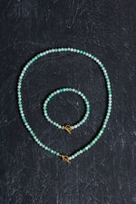 Sertifikalı Krizopras Altın Kaplama Gümüş Aparat Doğal Taş Set