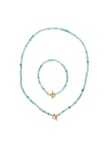 Sertifikalı Krizopras Altın Kaplama Gümüş Aparat Doğal Taş Set