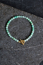 Sertifikalı Krizopras Altın Kaplama Gümüş Aparat Doğal Taş Bileklik