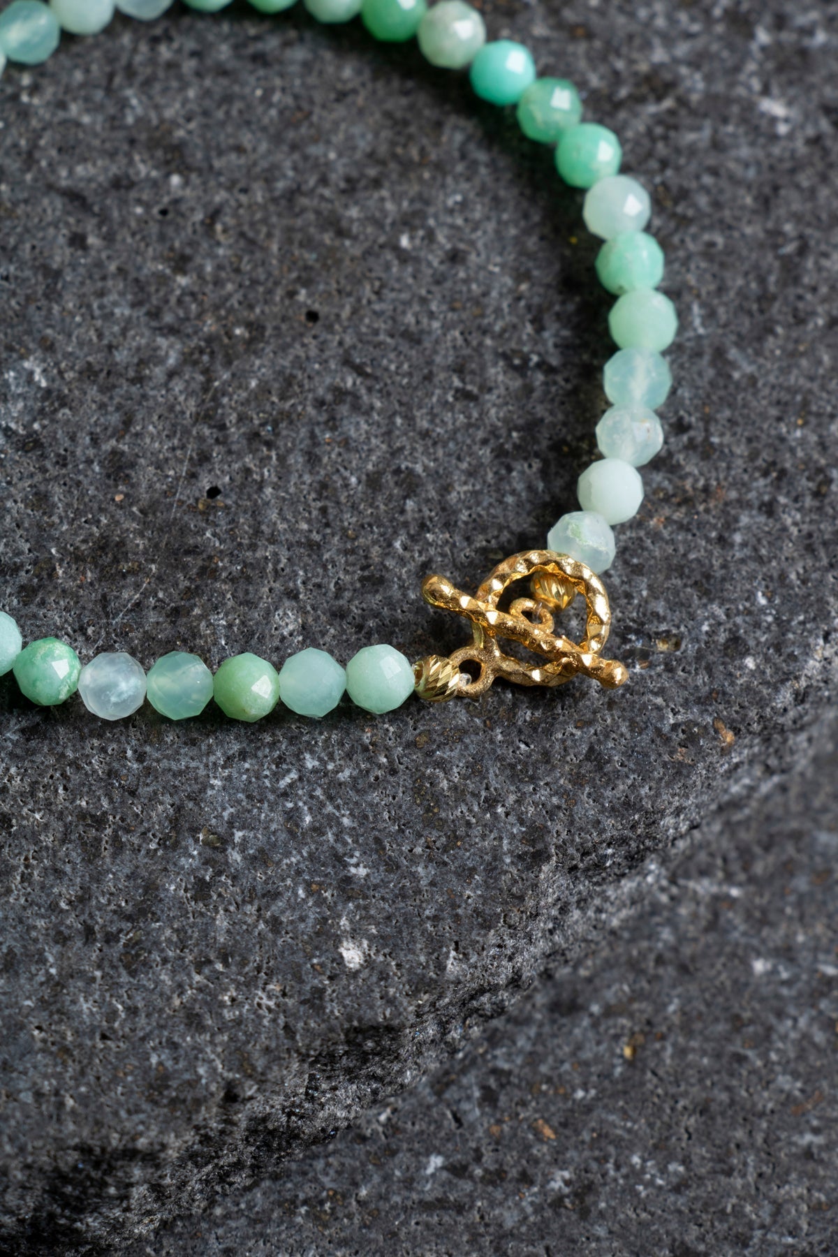 Sertifikalı Krizopras Altın Kaplama Gümüş Aparat Doğal Taş Bileklik