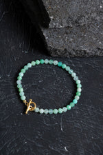 Sertifikalı Krizopras Altın Kaplama Gümüş Aparat Doğal Taş Bileklik