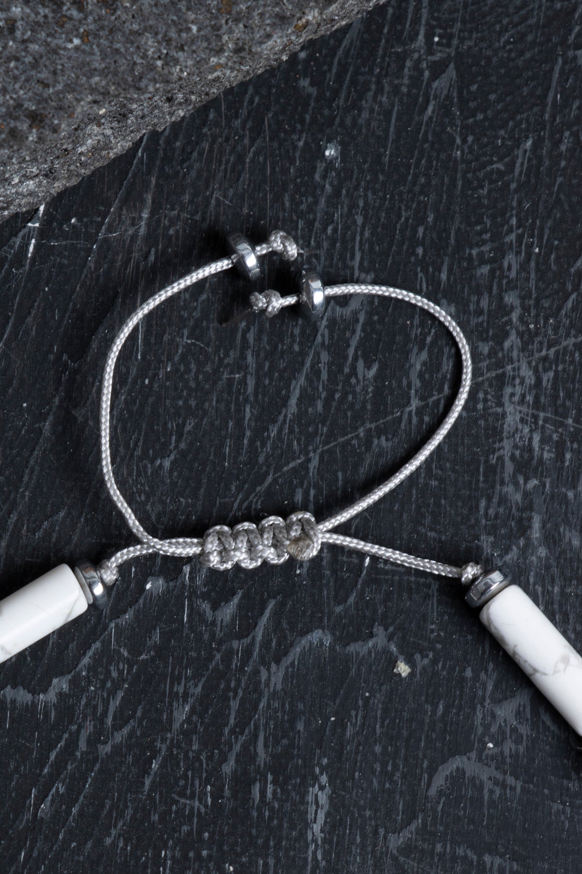 Sertifikalı Labradorit, Havlit, Hematit Doğal Taş Makrome Bileklik