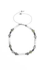 Sertifikalı Labradorit, Havlit, Hematit Doğal Taş Makrome Bileklik