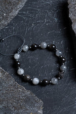 Sertifikalı Labradorit, Obsidyen, Hematit Doğal Taş Makrome Bileklik