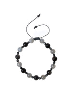 Sertifikalı Labradorit, Obsidyen, Hematit Doğal Taş Makrome Bileklik