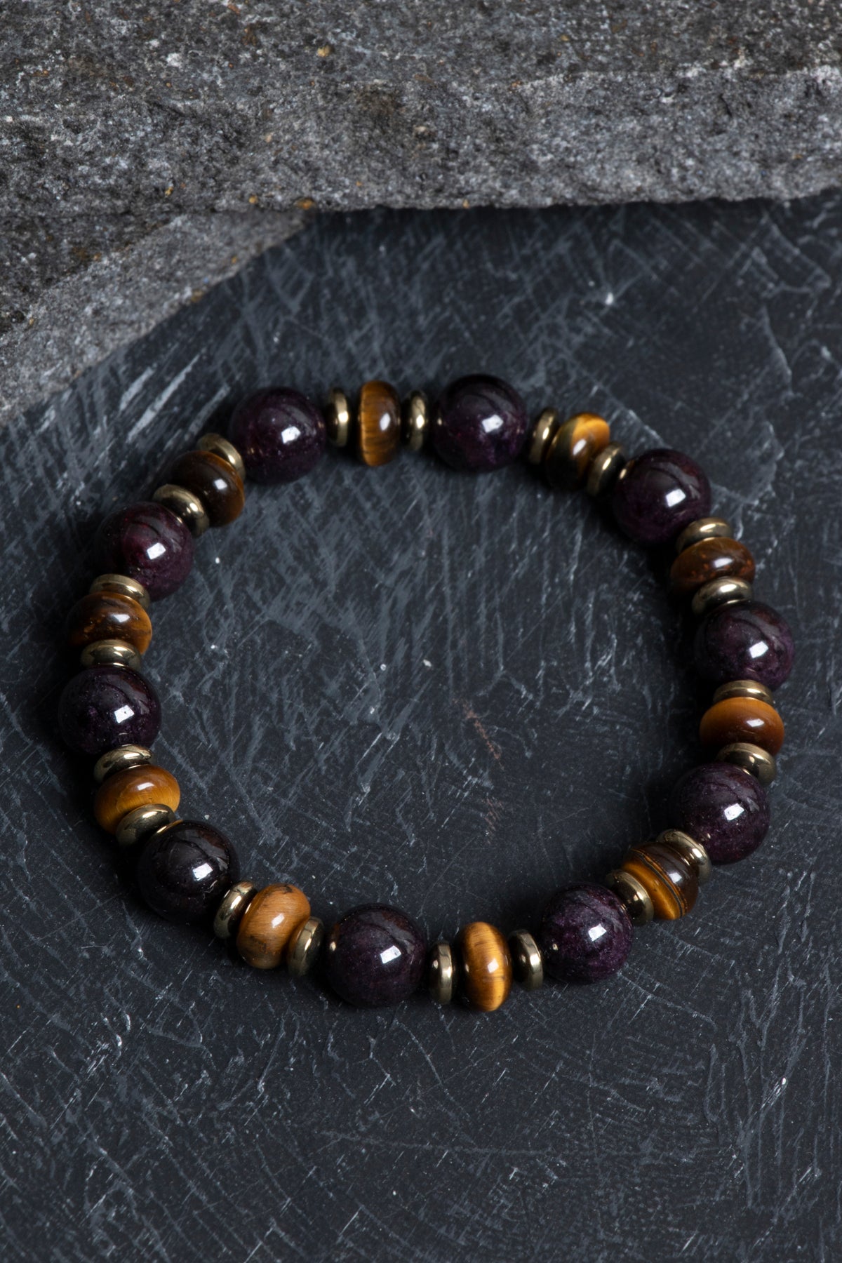 Sertifikalı Lal, Kaplan Gözü, Hematit Doğal Taş Bileklik