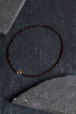 Sertifikalı Lal Granat Altın Kaplama Fasetli  Doğal Taş Kolye