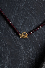 Sertifikalı Lal Granat Altın Kaplama Fasetli  Doğal Taş Kolye