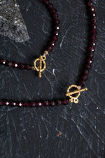 Sertifikalı Lal Granat Altın Kaplama Fasetli  Doğal Taş Set