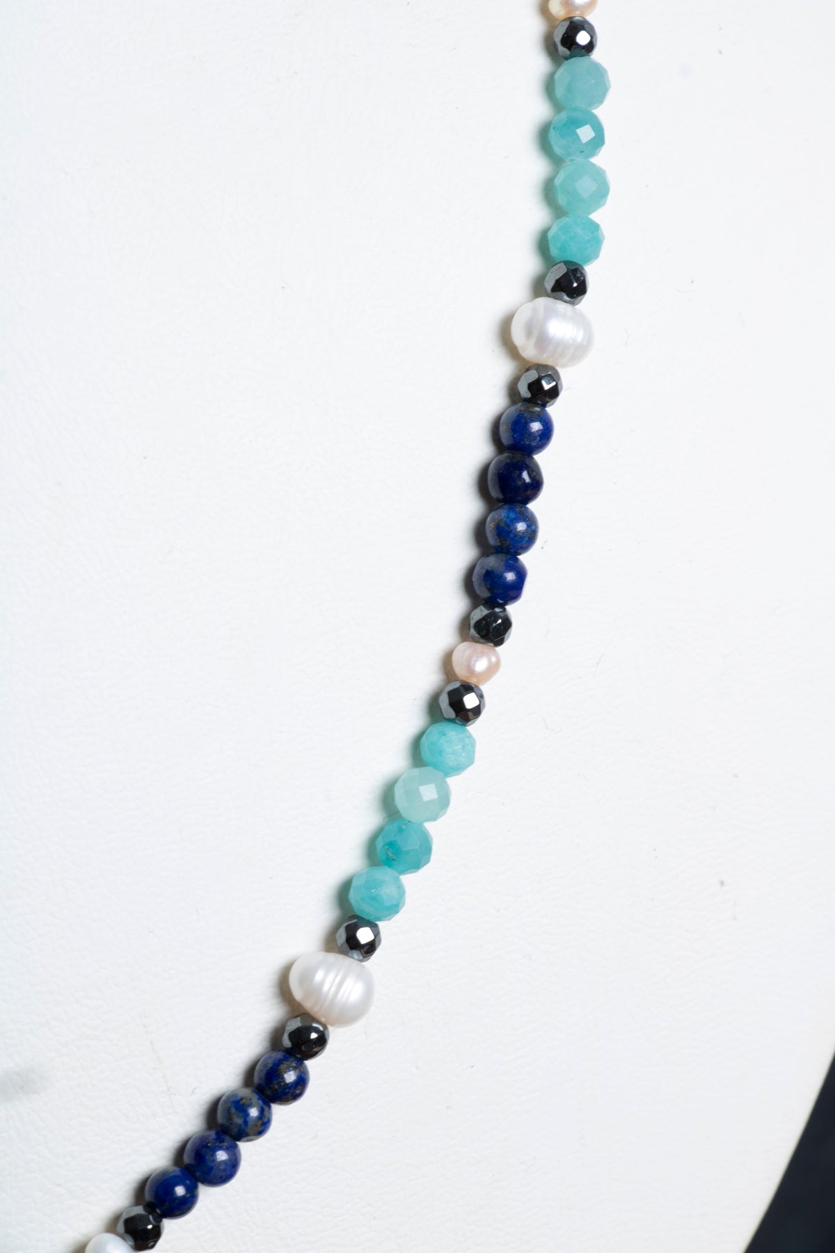 Sertifikalı Lapis, Amazonit, İnci Doğal Taş Kolye