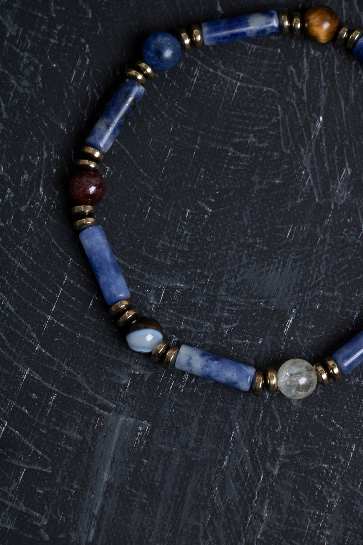 Sertifikalı Lapis, Sodalit ve Bronzit Aslan Burcu Bileklik