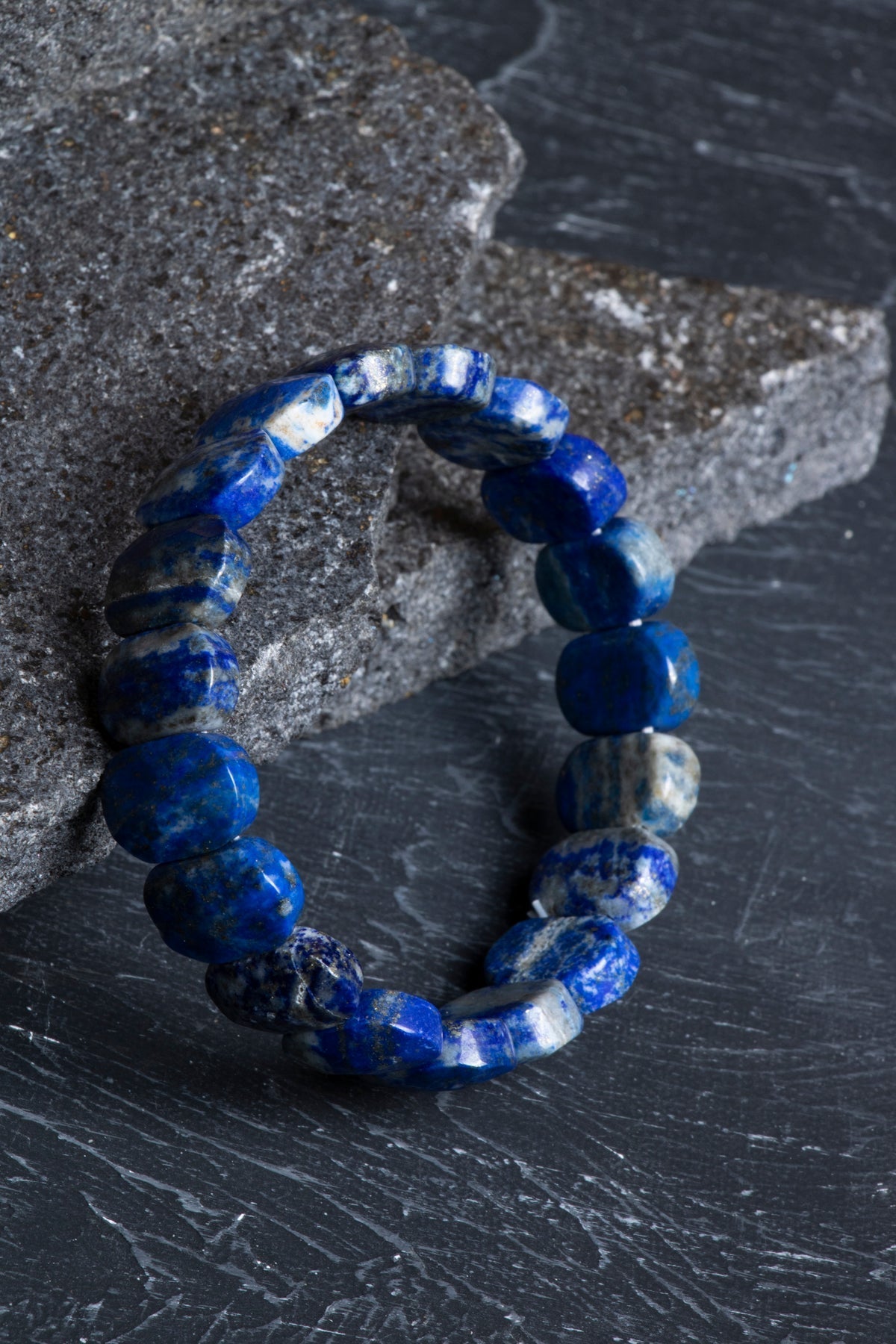 Sertifikalı Lapis Lazuli Geniş Kesim Doğal Taş Bileklik