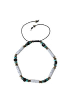 Sertifikalı Obsidyen, Havlit, Turkuaz Doğal Taş Makrome Bileklik