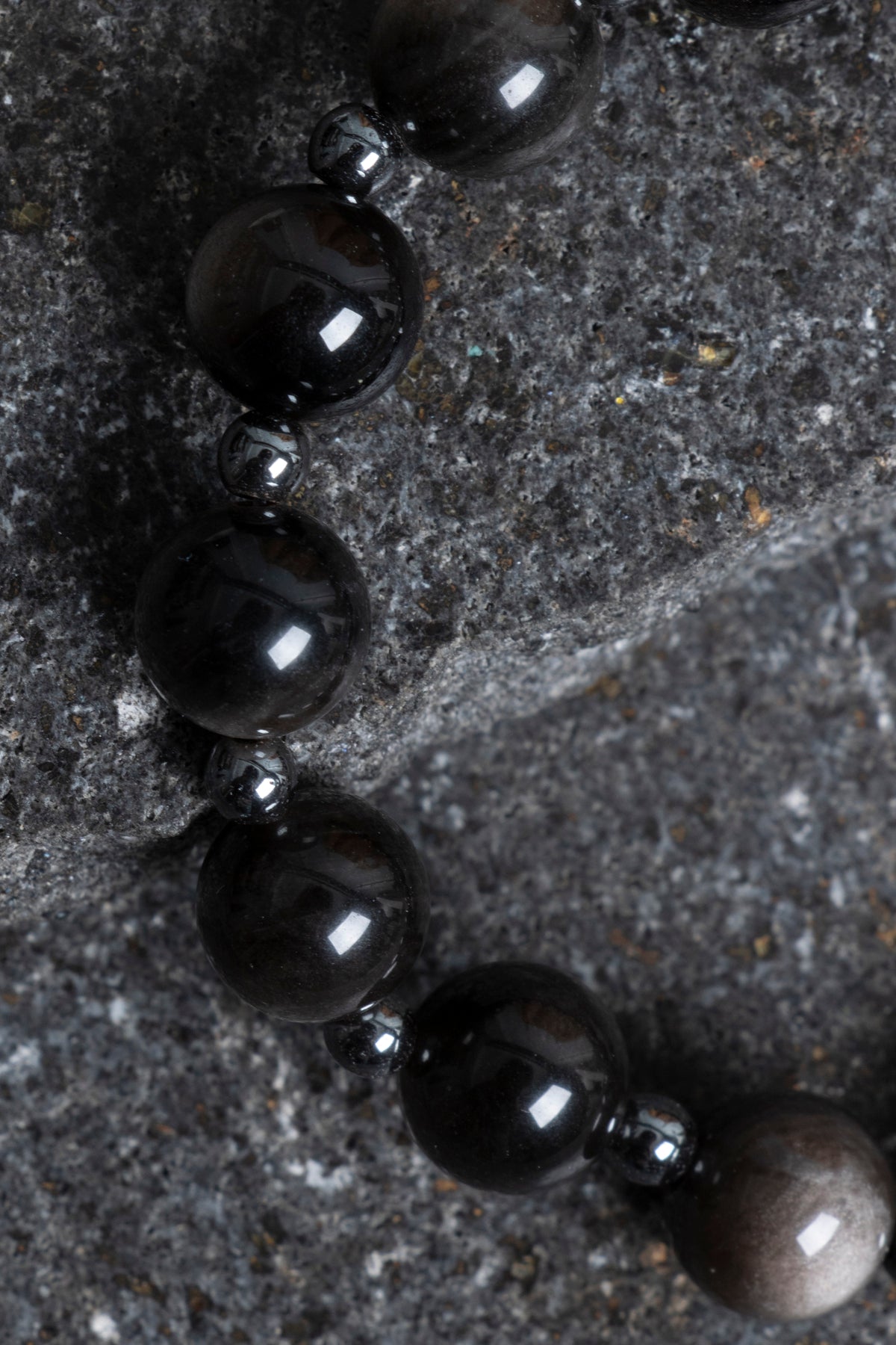 Sertifikalı Obsidyen, Hematit Doğal Taş Bileklik