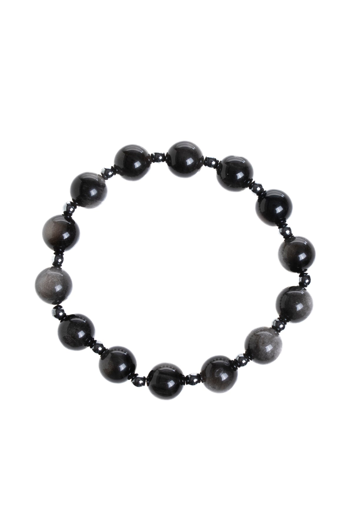 Sertifikalı Obsidyen, Hematit Doğal Taş Bileklik