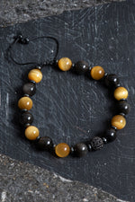 Sertifikalı Obsidyen, Kaplan Gözü, Hematit Zirkon Aparat Doğal Taş Makrome Bileklik