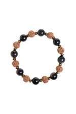 Sertifikalı Obsidyen, Rudrashka, Hematit Doğal Taş Bileklik