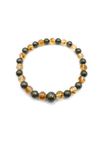 Sertifikalı Orijinal Hakiki 6mm Sitrin - Pirit Doğal Taş Misinalı Bileklik