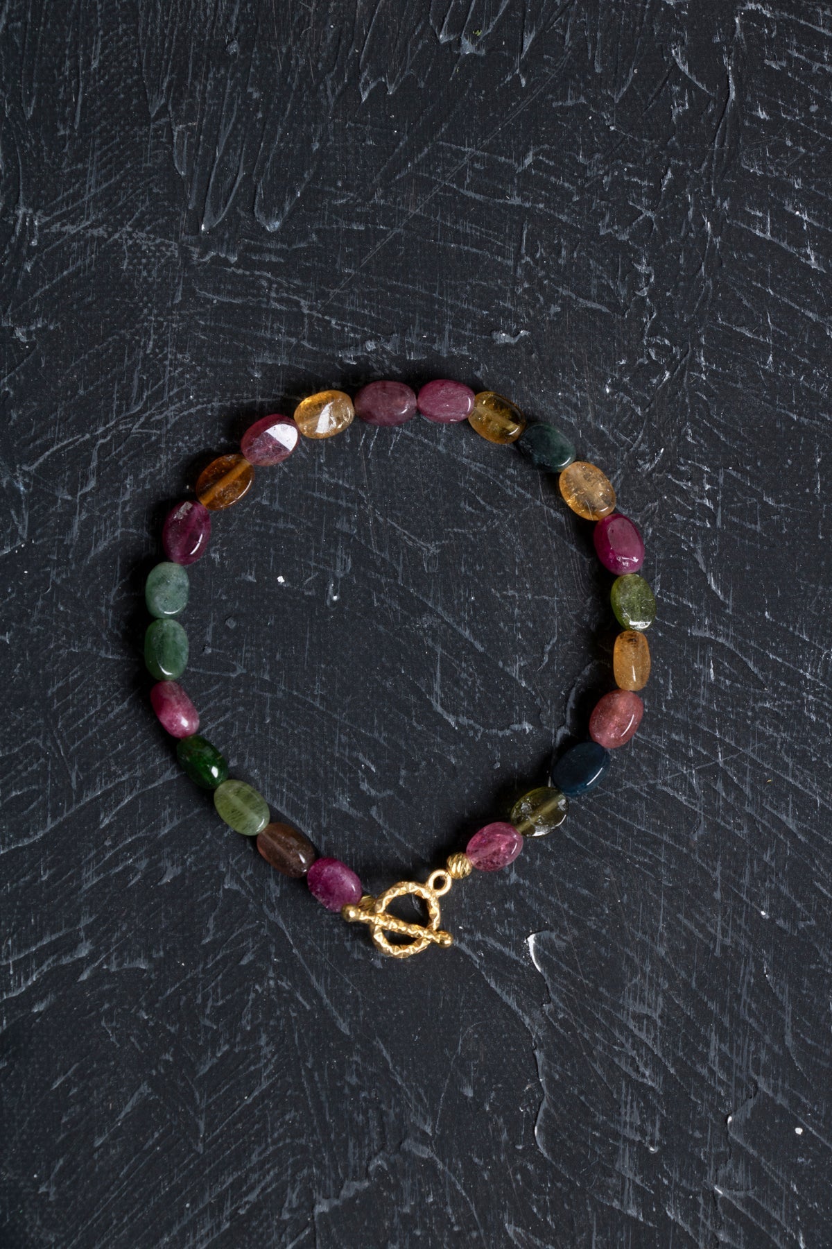 Sertifikalı Özel Kesim Turmalin  Altın Kaplama Gümüş Aparat Doğal Taş Bileklik