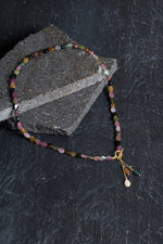 Sertifikalı Özel Kesim Turmalin  Altın Kaplama Gümüş Aparat Doğal Taş Kolye