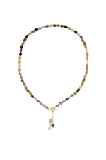 Sertifikalı Özel Kesim Turmalin  Altın Kaplama Gümüş Aparat Doğal Taş Kolye