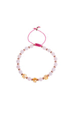 Sertifikalı Pembe Kuvars ,Sitrin Fasetli Doğal Taş Bileklik 