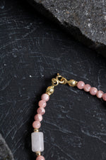 Sertifikalı Rodokrosit, Pembe Kuvars, Hematit Doğal Taş Bileklik 