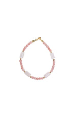 Sertifikalı Rodokrosit, Pembe Kuvars, Hematit Doğal Taş Bileklik 