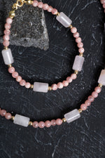 Sertifikalı Rodokrosit, Pembe Kuvars, Hematit Doğal Taş Set