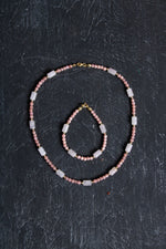 Sertifikalı Rodokrosit, Pembe Kuvars, Hematit Doğal Taş Set