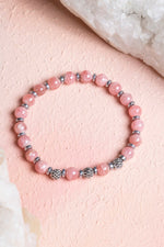 Sertifikalı Rodokrosit Gümüş Aparat Doğal Taş Bileklik 