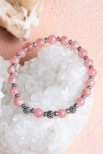 Sertifikalı Rodokrosit Gümüş Aparat Doğal Taş Bileklik 