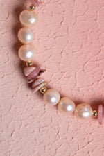 Sertifikalı Rodokrozit, İnci Doğal Taş Gümüş Bileklik 