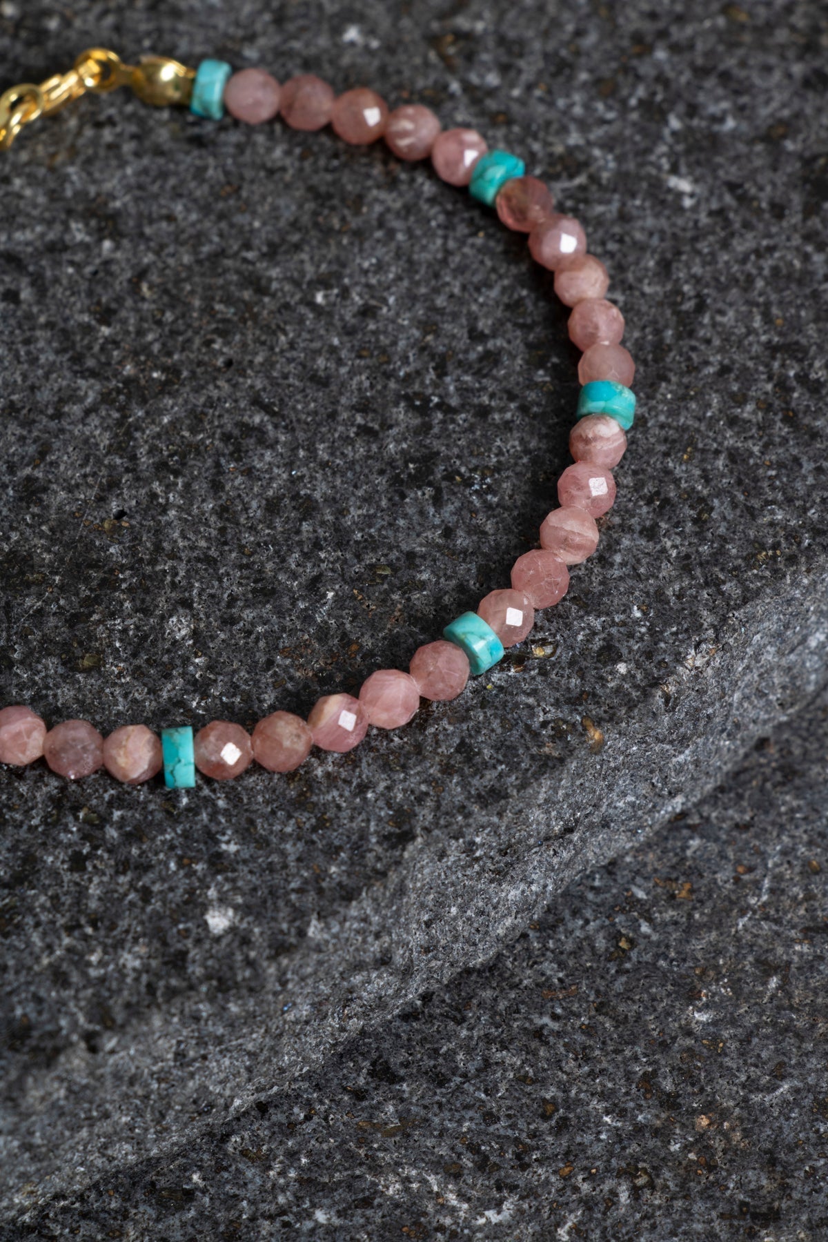 Sertifikalı Rodokrozit, Turkuaz Gümüş Kapama Doğal Taş Bileklik