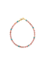 Sertifikalı Rodokrozit, Turkuaz Gümüş Kapama Doğal Taş Bileklik