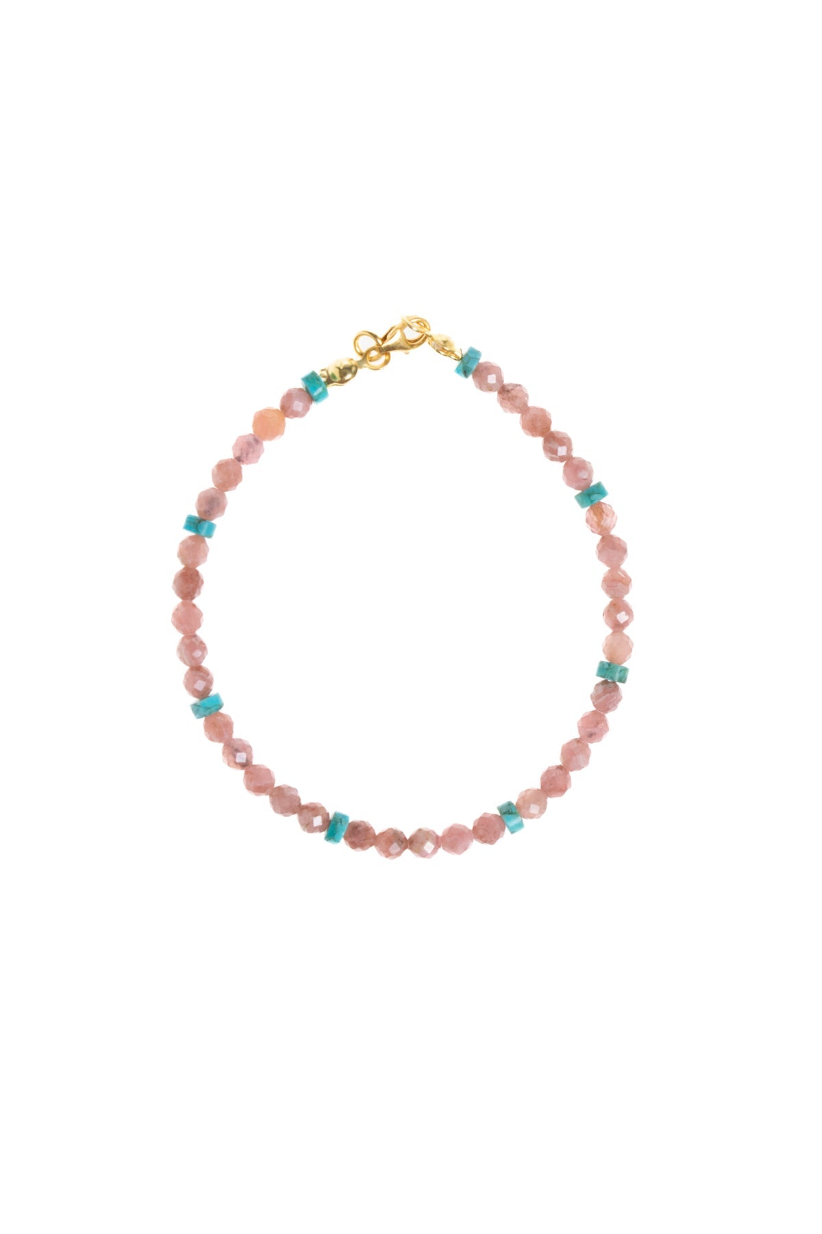 Sertifikalı Rodokrozit, Turkuaz Gümüş Kapama Doğal Taş Bileklik