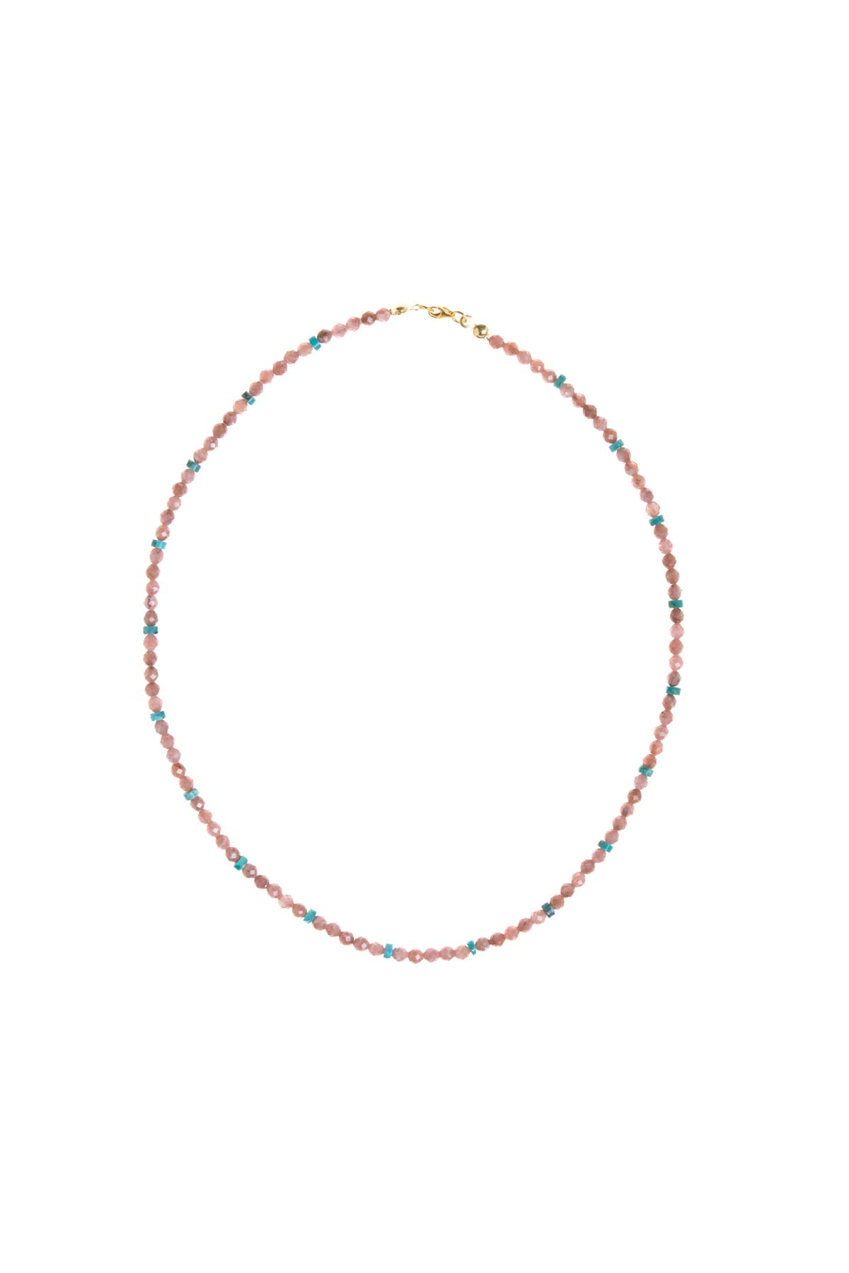 Sertifikalı Rodokrozit, Turkuaz Gümüş Kapama Doğal Taş Kolye